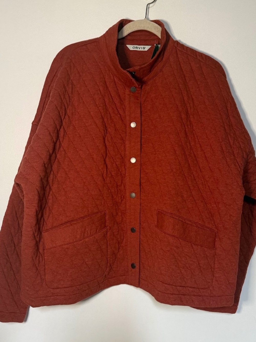 New Orvis Burnt Orange Rust Outdoot Quilted Shirt Jacket Fall Shacket